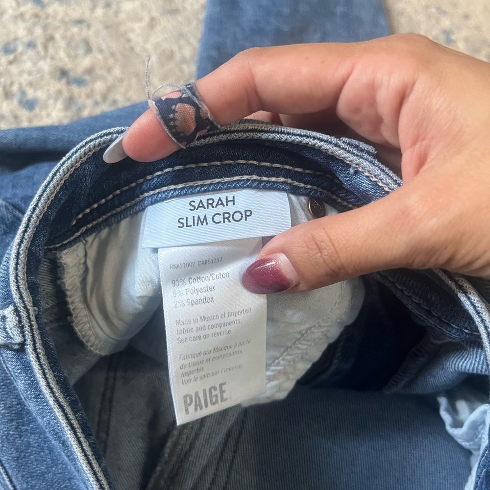 PAIGE Sarah slim crop jeans size 27 - Picture 5 of 5
